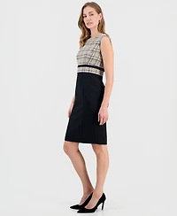 Kasper Women's Colorblock Sleeveless Sheath Dress