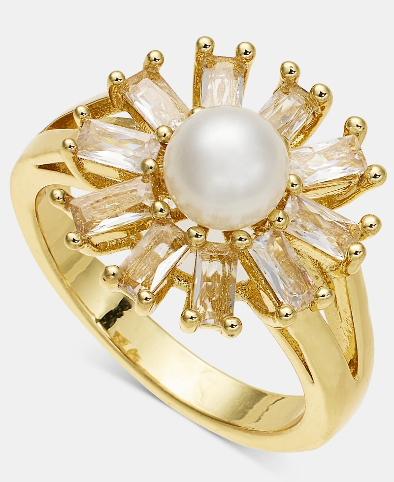 Charter Club Cubic Zirconia & Imitation Pearl Statement Ring, Macy's Exclusive