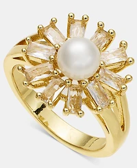 Charter Club Cubic Zirconia & Imitation Pearl Statement Ring, Macy's Exclusive
