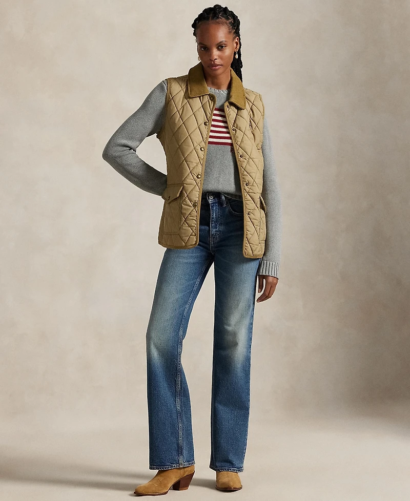 Polo Ralph Lauren Women's Corduroy-Trim Quilted Vest