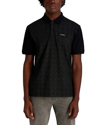 Karl Lagerfeld Paris Men's Pique Short Sleeve Polo Shirt