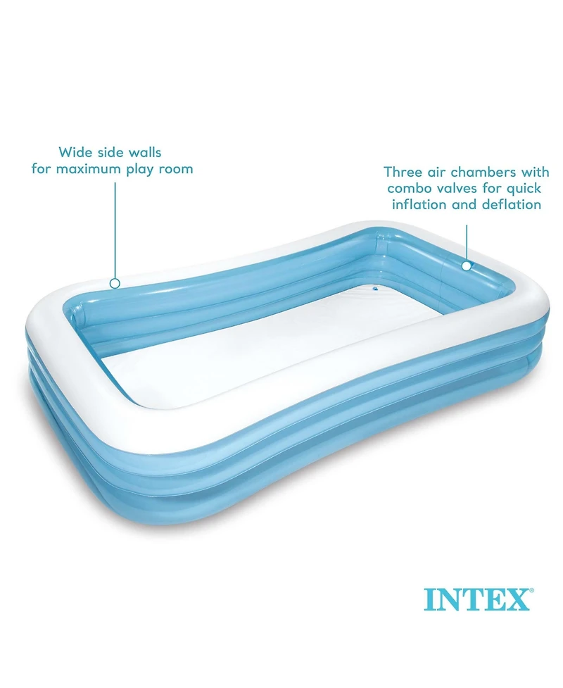 Intex Swim Center Family Backyard Inflatable Kiddie Swimming Pool, Color Varies