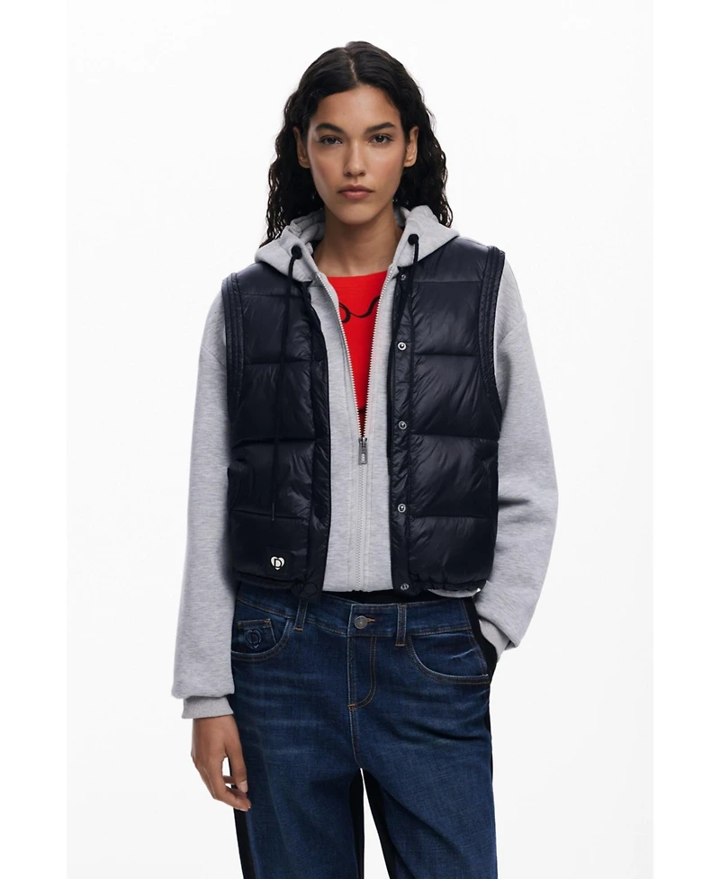 Desigual Women's Sweatshirt kombiniert mit gepolsterter Weste