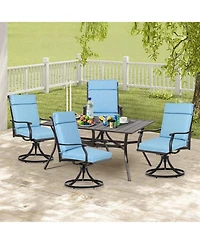 Aoodor Outdoor Dining Chair cushion Set, 37"x20"x2.8" High back with Ties and Zipper