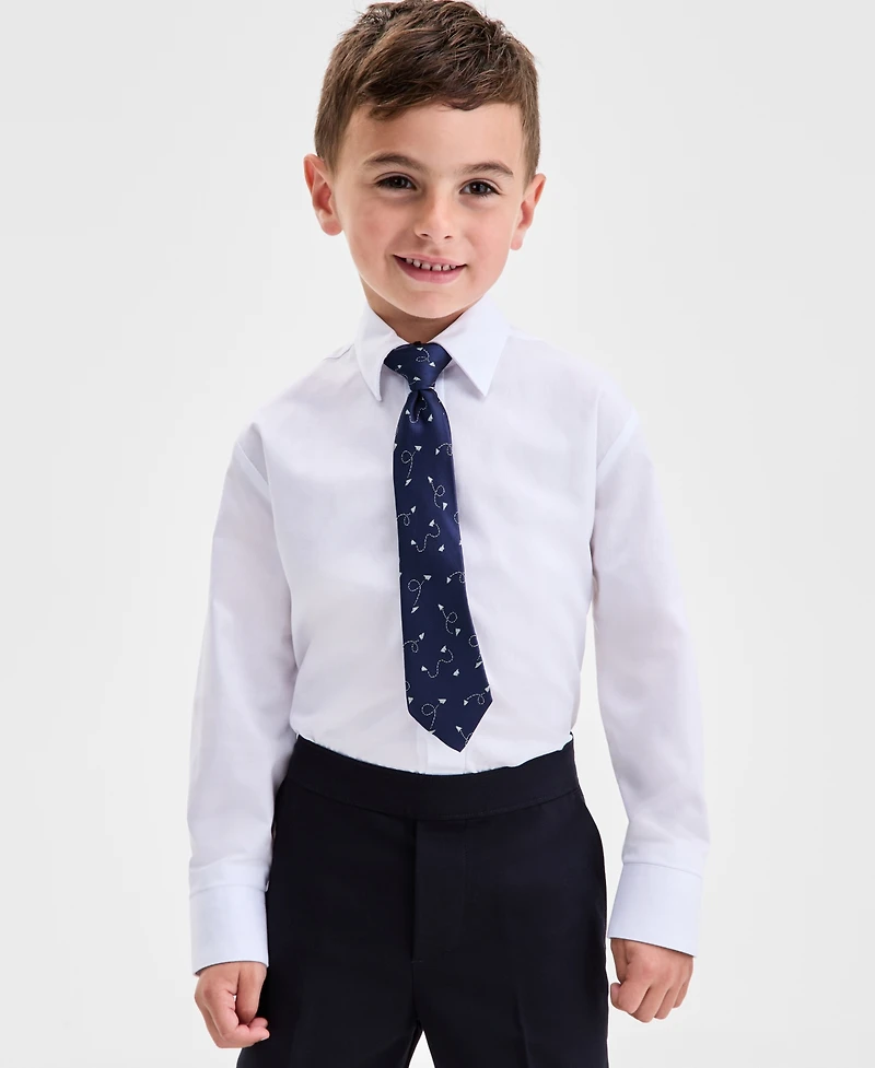 Kenneth Cole Reaction Boys 4T-7 White Shirt, Blue Pant and Tie 3-Piece Set