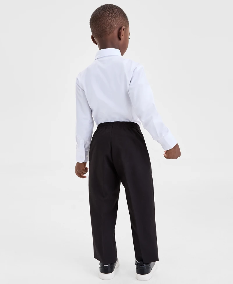 Kenneth Cole Reaction Boys 4T-7 White Shirt, Pants and Black Tie 3-Piece Set