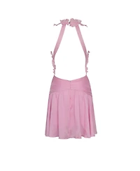 Miss Circle Women's Odelle Tulip Pink Crinkle Chiffon Wrap Dress