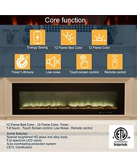 60''Classic Built-in or Wall-Mounted Direct Vent Electric Fireplace