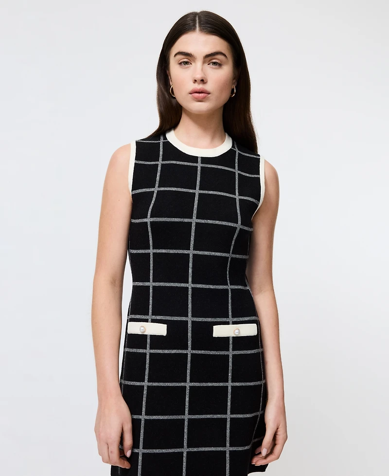 French Connection Women's Check-Print Sleeveless Dress