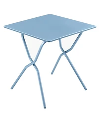 Lafuma Balcony Ii Colorblock Steel Square Folding Outdoor Patio Table, Sky Blue
