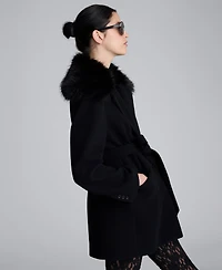 Kenneth Cole Women's Notched Collar Belted Jacket