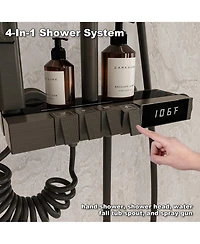 Smart Temperature Display Thermostatic Shower System Shower Combo Set with Tub Spout, Hand Shower, Bidet Sprayer
