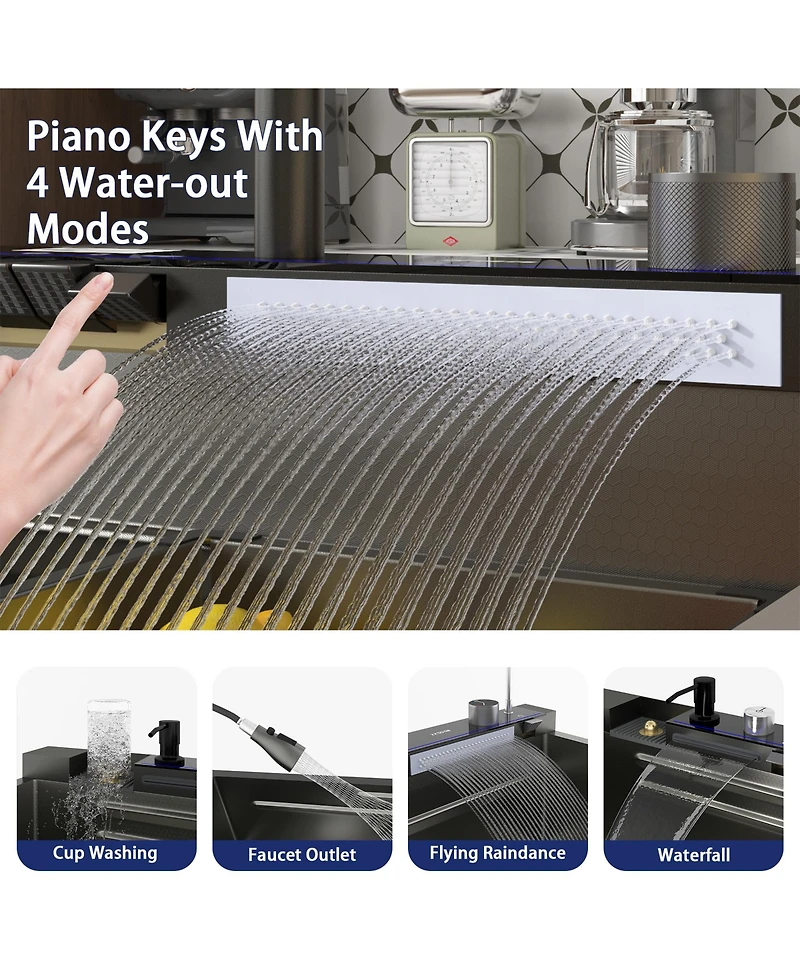 31.5-Inch Drop-In Single Bowl 304 Stainless Steel Kitchen Sink, Pull-Down Faucet Kitchen Set