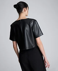 Kenneth Cole Women's Short Sleeve Crop Top