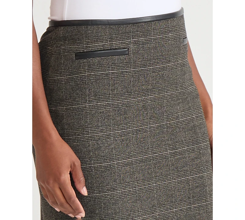 Kasper Women's Plaid-Print Slim Pencil Skirt