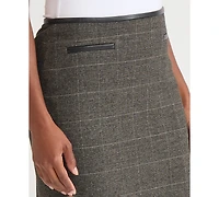 Kasper Women's Plaid-Print Slim Pencil Skirt