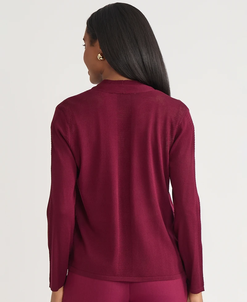 Kasper Women's Stitch-Trim A-Line Open-Front Jacket