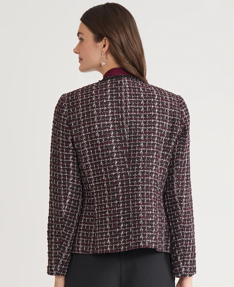 Kasper Tweed Open-Front Jacket, Regular & Petite