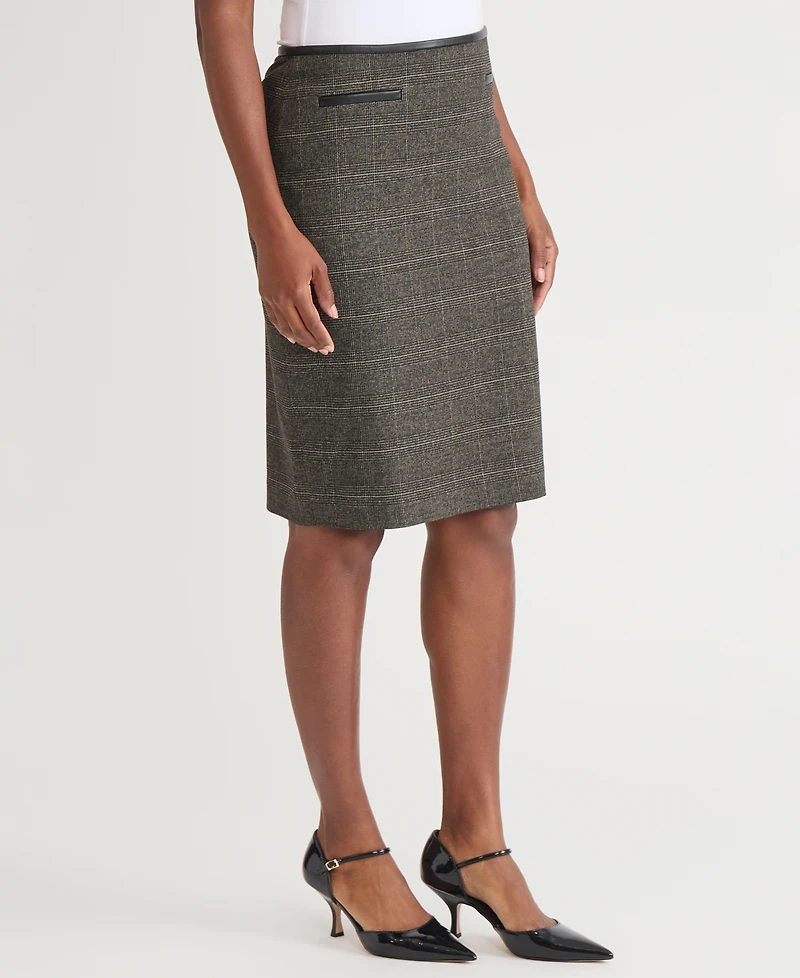 Kasper Women's Plaid-Print Slim Pencil Skirt