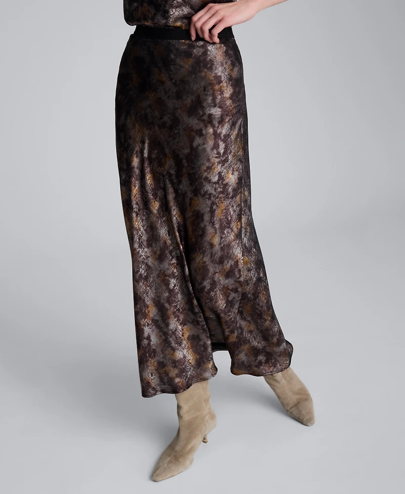 Kenneth Cole Women's Printed Flared Maxi Skirt