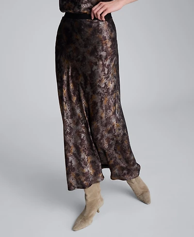 Kenneth Cole Women's Printed Flared Maxi Skirt