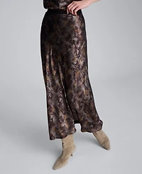 Kenneth Cole Women's Printed Flared Maxi Skirt