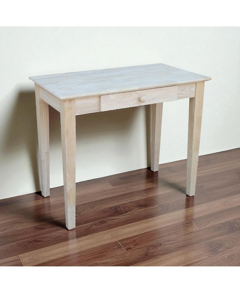 Solid Unfinished Wood Laptop Desk Writing Table with Drawer