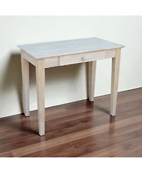 Solid Unfinished Wood Laptop Desk Writing Table with Drawer