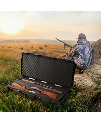 Skb Cases iSeries 3614 Hard Exterior Double Custom Breakdown Shotgun Case, Black
