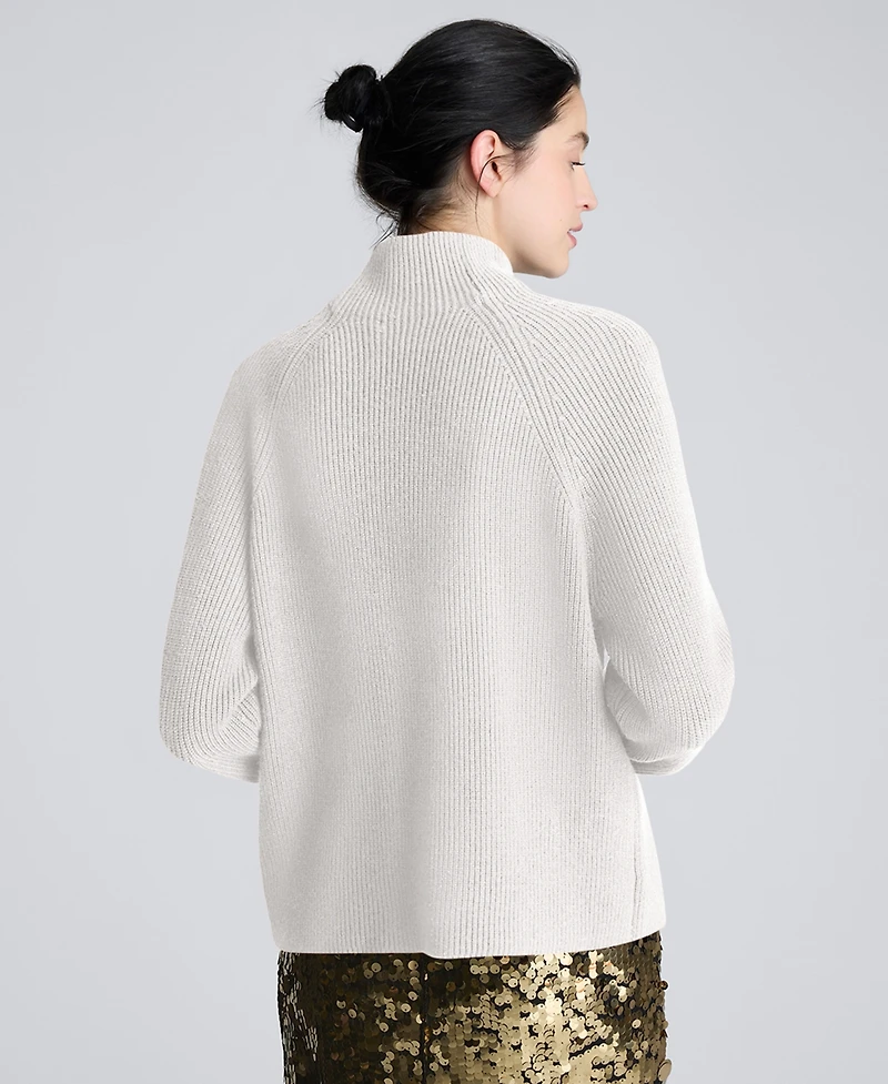 Kenneth Cole Women's Mock Neck Raglan Sweater