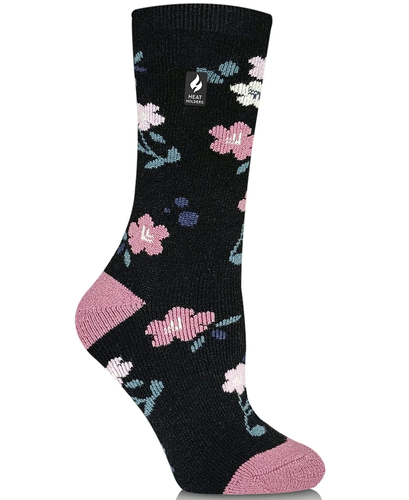 Heat Holders Lite Lanuza Floral Crew Socks