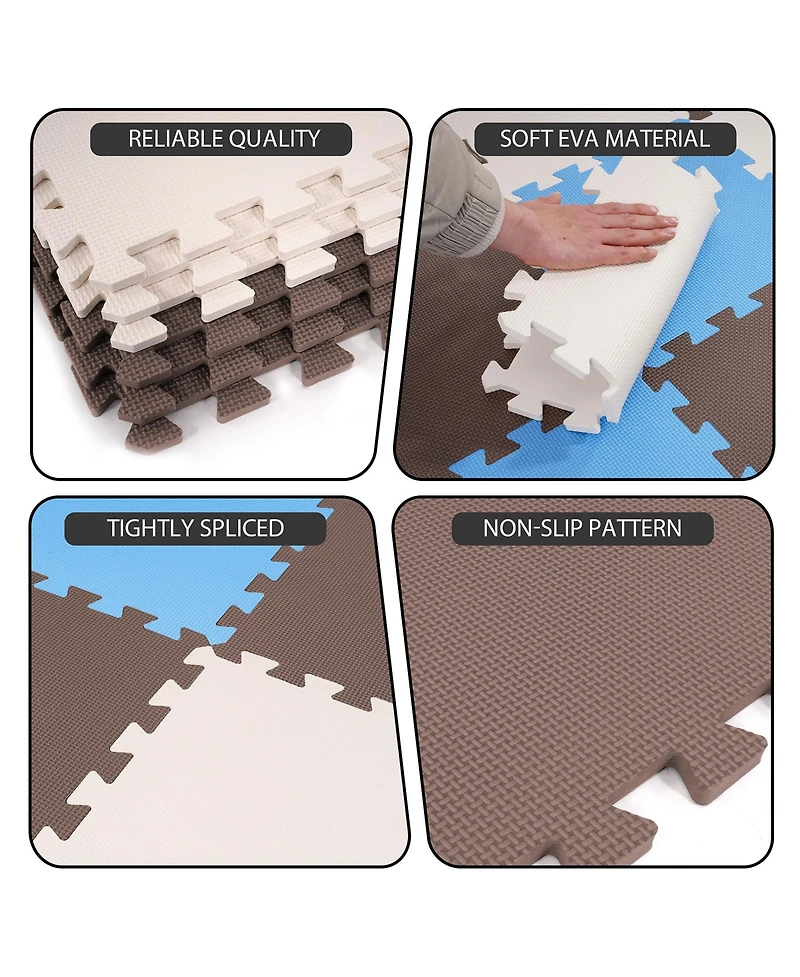 BalanceFrom Fitness 36 Tile Thick Interlocking Puzzle Foam Exercise Play Mat