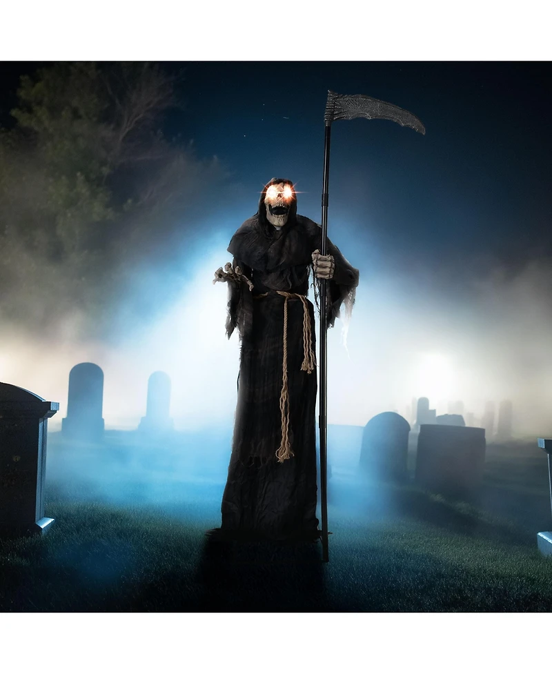 Yescom 6Ft Halloween Grim Reaper Life Size Animated Skull Motion Activated Ac 100V-240V 2025 Party Decor