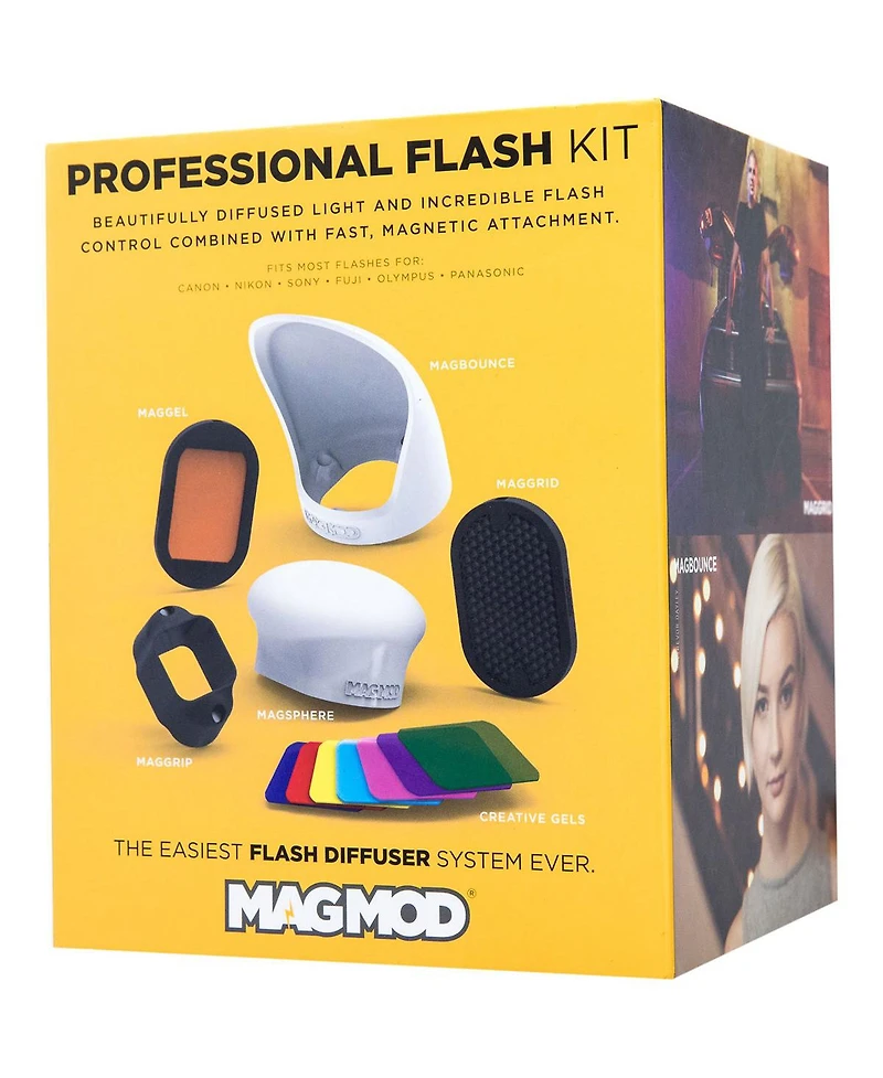 MagMod Professional Flash Kit 2 with MagGrip 2, MagSphere 2, MagBounce 2, MagGrid 2, Pro Correction Gels