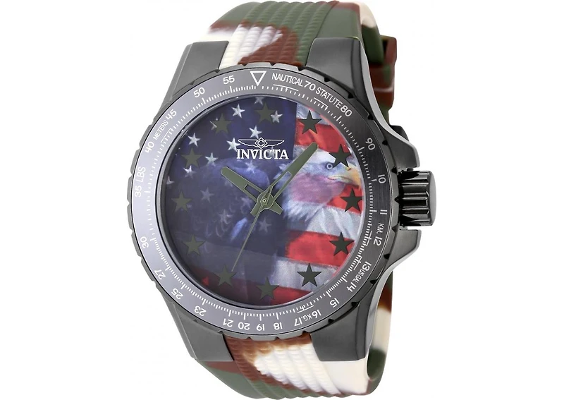 Invicta Men's 48956 Aviator Quartz 3 Hand Red, White, Blue Dial Watch