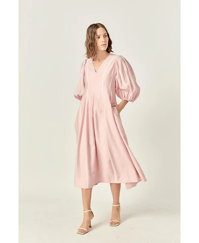 English Factory Women's Contrast Binding Midi Dress