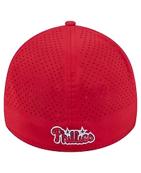 New Era Men's Red Philadelphia Phillies 39THIRTY A-Frame Perforated Flex Hat