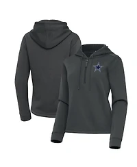 Antigua Women's Pewter Dallas Cowboys Contemporary Quarter-Zip Hoodie