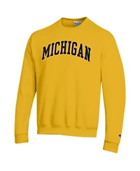 Champion Men's Maize Michigan Wolverines Basic Arch Fleece Pullover Sweatshirt