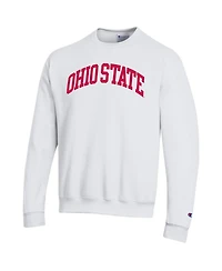 Champion Men's White Ohio State Buckeyes Basic Arch Fleece Pullover Sweatshirt