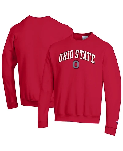 Champion Men's Scarlet Ohio State Buckeyes Arch Over Logo Pullover Sweatshirt
