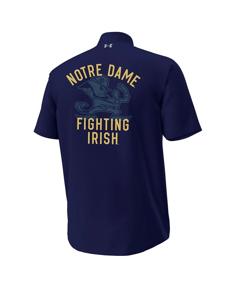 Under Armour Men's Navy Notre Dame Fighting Irish Gameday Armourfuse Camp Button-Up Shirt