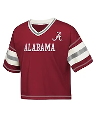 Outerstuff Big Girls Crimson Alabama Tide Gridiron Jersey V-Neck T-Shirt