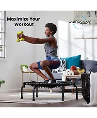 JumpSport 250 Workout Rebounder for Adults, 39" Mini Fitness Trampoline, Black