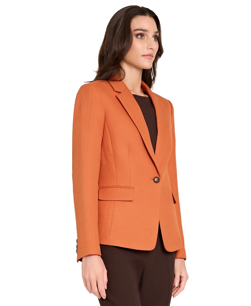 Tahari Asl Women's Herringbone Peak Lapel Blazer