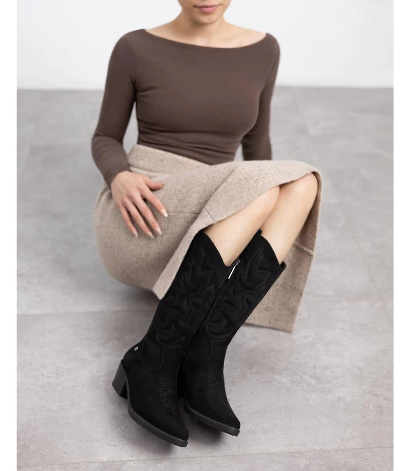 Women's Italian Western Suede Booties Refresh Collection By Xti