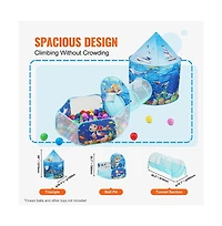 Lycvki Tent with Tunnel and Basketball Hoop for Boys and Girls with Carrying Bag and Banding Straps