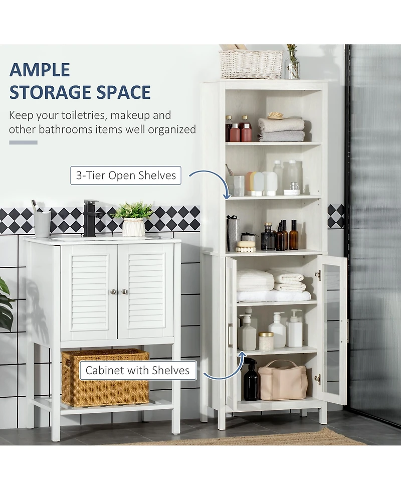 Slickblue Wall-Mounted Bathroom Cabinet with Waterproof Coating and Storage Shelves