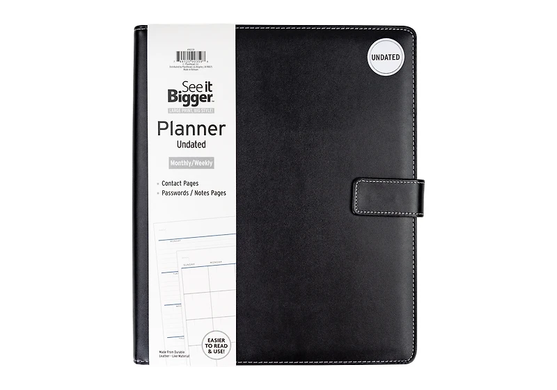 See It Bigger Upgraded Monthly Weekly 15 Month Padfolio Planner
