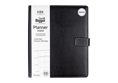 See It Bigger Upgraded Monthly Weekly 15 Month Padfolio Planner